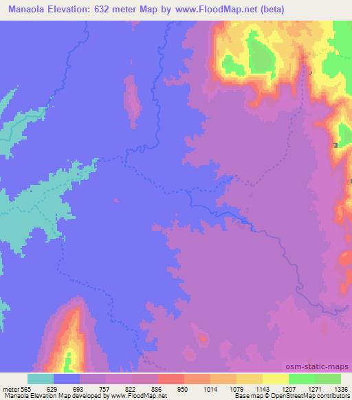 Manaola,Ethiopia Elevation Map