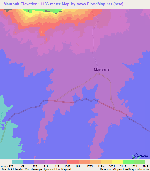 Mambuk,Ethiopia Elevation Map