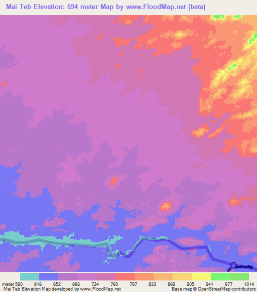 Mai Teb,Eritrea Elevation Map