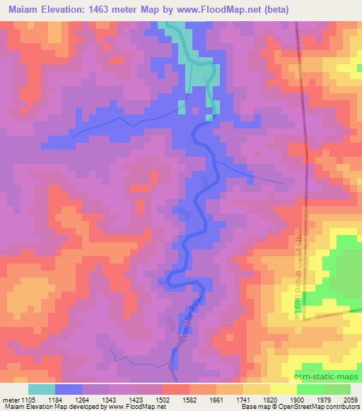 Maiam,Eritrea Elevation Map