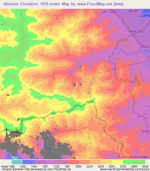 Almaran,Iran Elevation Map