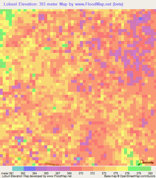 Lobuni,Ethiopia Elevation Map