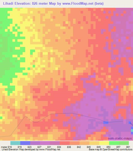 Lihadi,Ethiopia Elevation Map