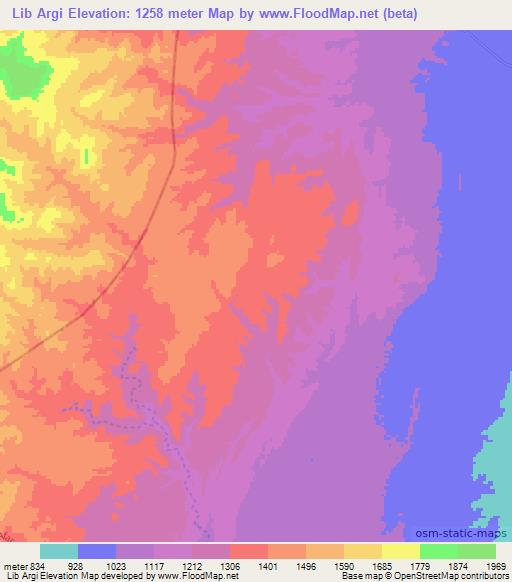Lib Argi,Ethiopia Elevation Map