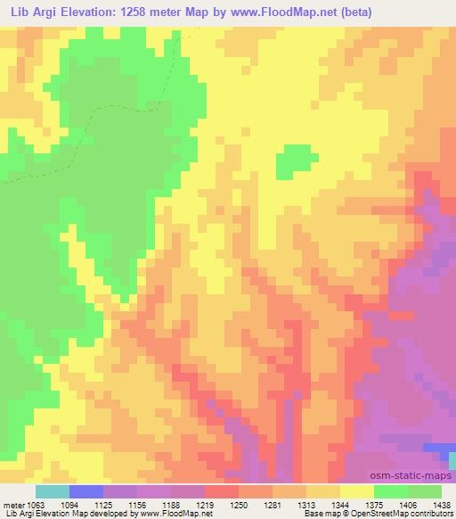 Lib Argi,Ethiopia Elevation Map