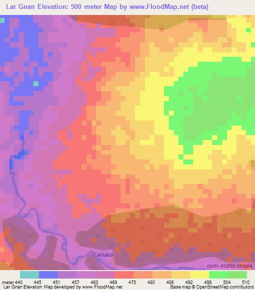 Lar Gnan,Ethiopia Elevation Map