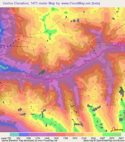 Gerlos,Austria Elevation Map