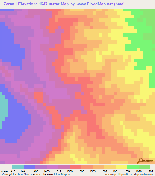 Zaranji,Iran Elevation Map