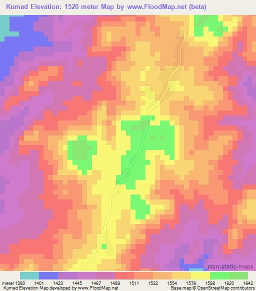 Kumad,Ethiopia Elevation Map