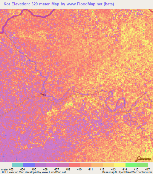 Kot,Ethiopia Elevation Map