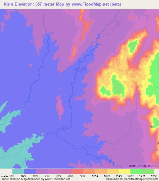 Kirin,Ethiopia Elevation Map