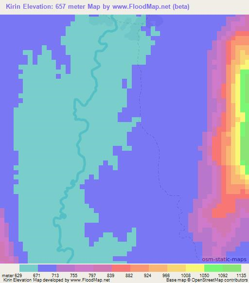 Kirin,Ethiopia Elevation Map