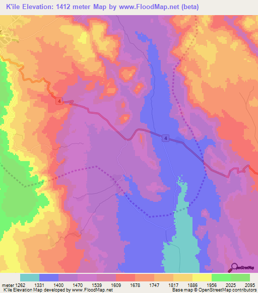 K'ile,Ethiopia Elevation Map
