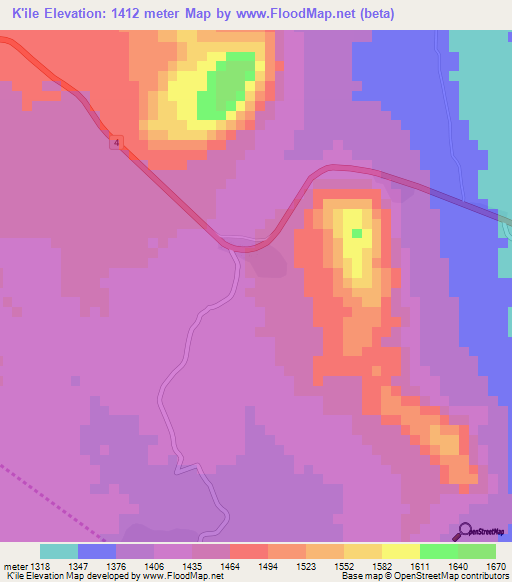 K'ile,Ethiopia Elevation Map