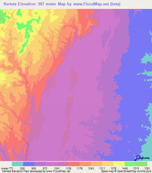 Kerteta,Ethiopia Elevation Map