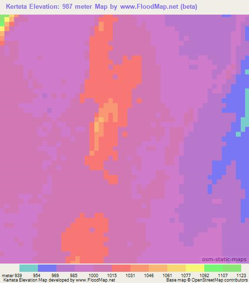 Kerteta,Ethiopia Elevation Map