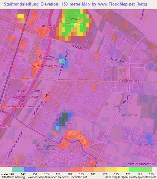 Stadtrandsiedlung,Austria Elevation Map