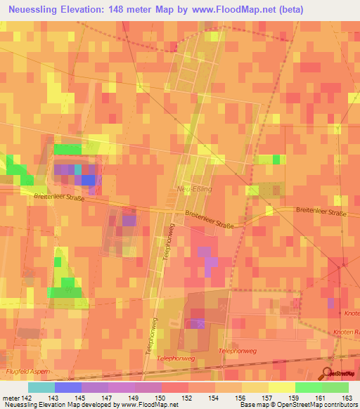 Neuessling,Austria Elevation Map