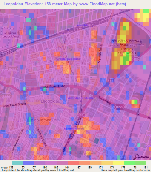 Leopoldau,Austria Elevation Map
