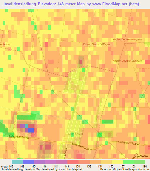 Invalidensiedlung,Austria Elevation Map