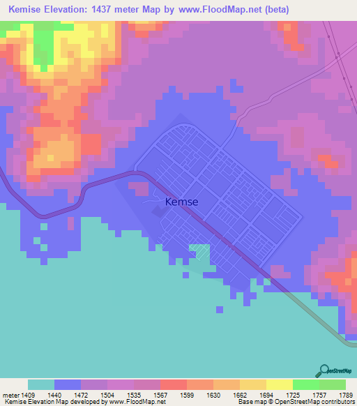 Kemise,Ethiopia Elevation Map