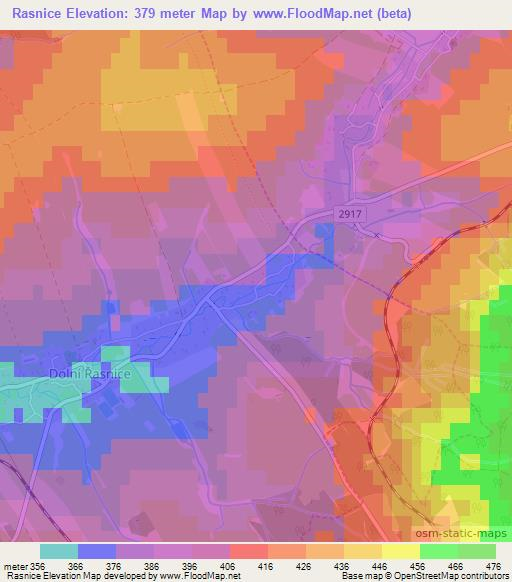 Rasnice,Czech Republic Elevation Map