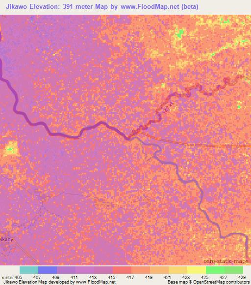 Jikawo,Ethiopia Elevation Map