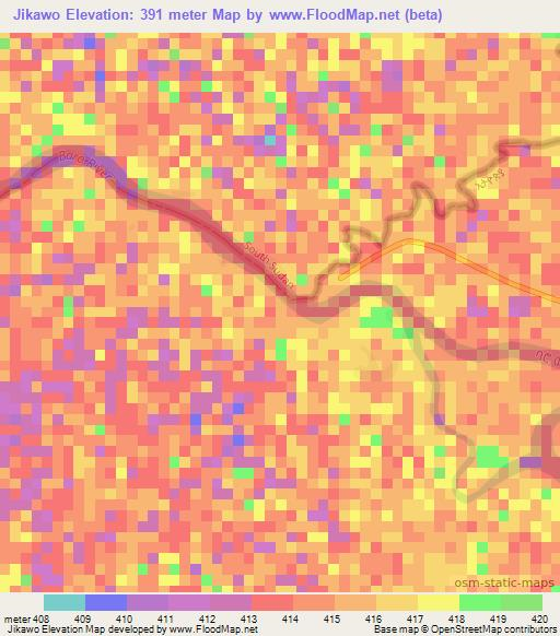 Jikawo,Ethiopia Elevation Map