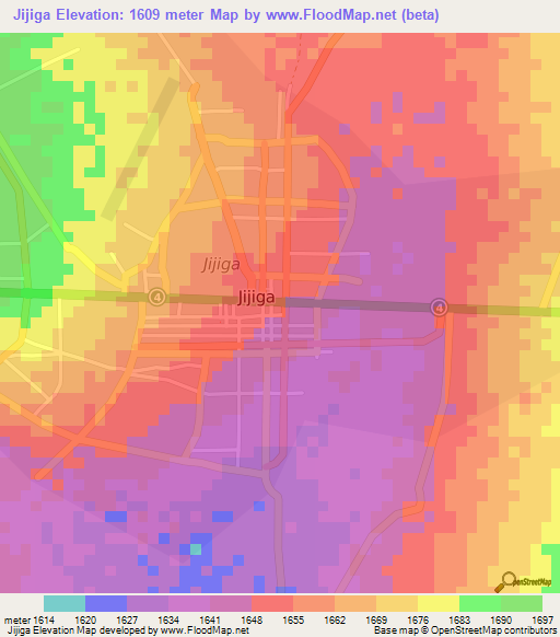 Jijiga,Ethiopia Elevation Map