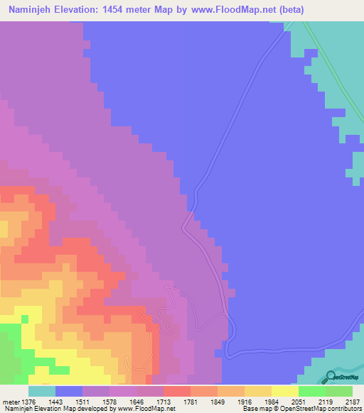 Naminjeh,Iran Elevation Map