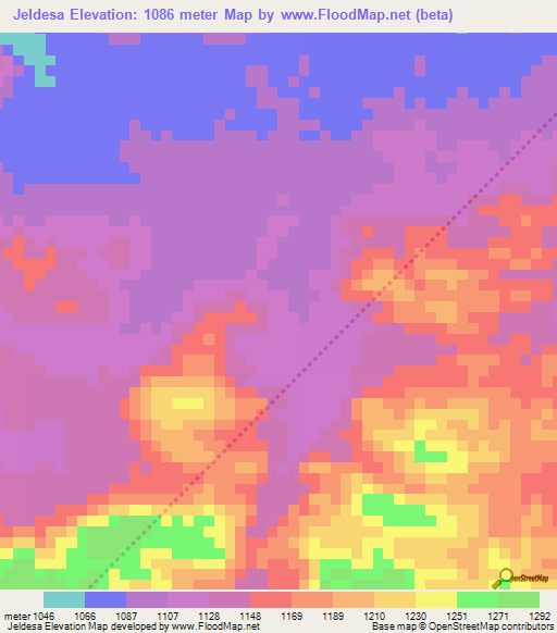 Jeldesa,Ethiopia Elevation Map