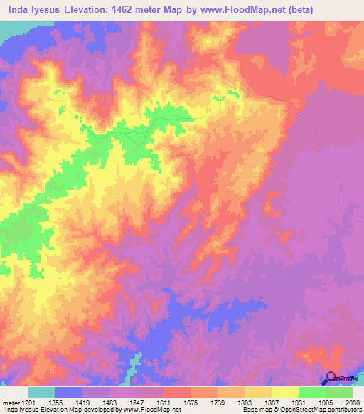 Inda Iyesus,Eritrea Elevation Map