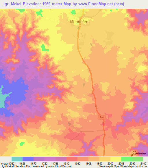 Igri Mekel,Eritrea Elevation Map