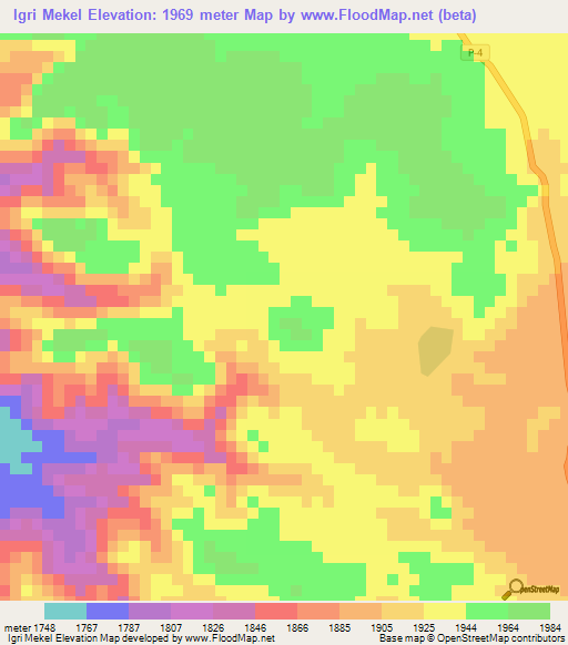 Igri Mekel,Eritrea Elevation Map