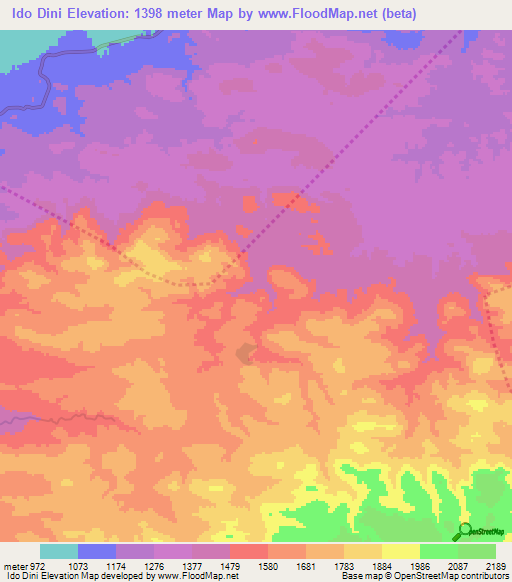 Ido Dini,Ethiopia Elevation Map