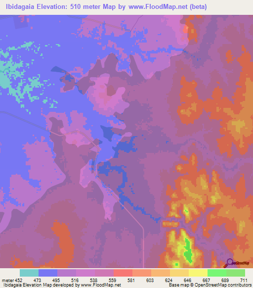 Ibidagaia,Ethiopia Elevation Map