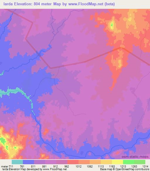 Iarda,Ethiopia Elevation Map
