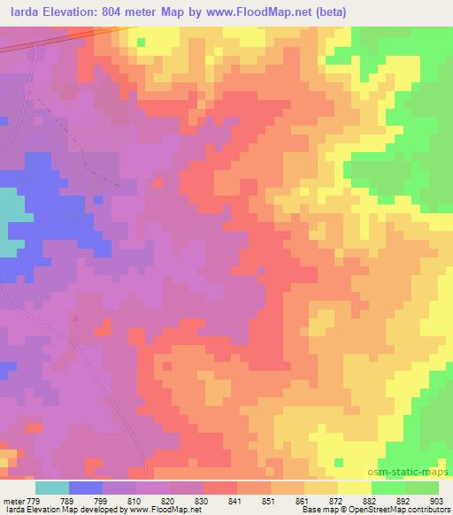 Iarda,Ethiopia Elevation Map
