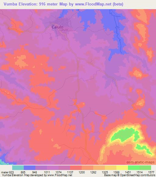 Vumba,Angola Elevation Map
