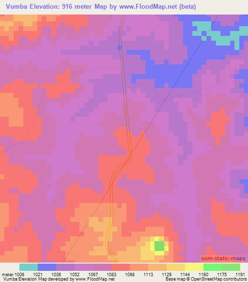 Vumba,Angola Elevation Map