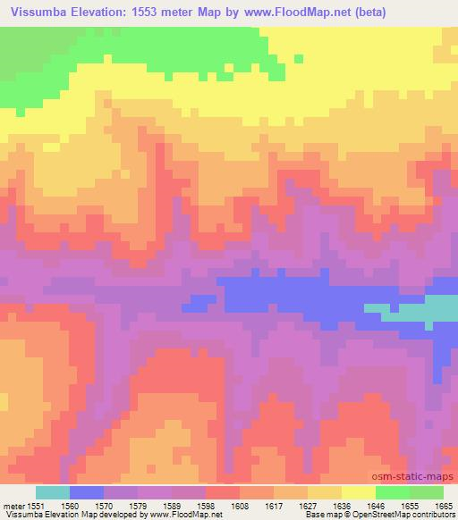 Vissumba,Angola Elevation Map
