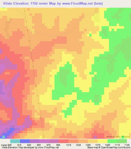 Vilale,Angola Elevation Map