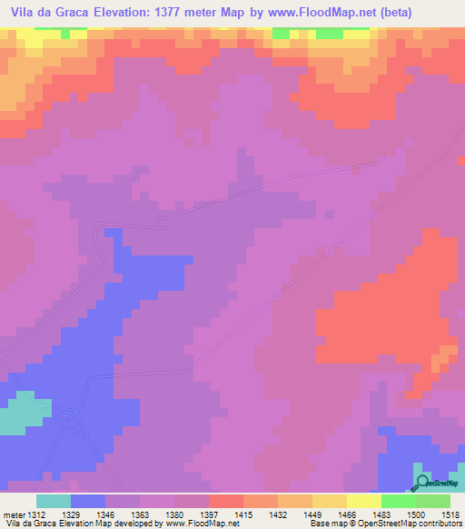 Vila da Graca,Angola Elevation Map