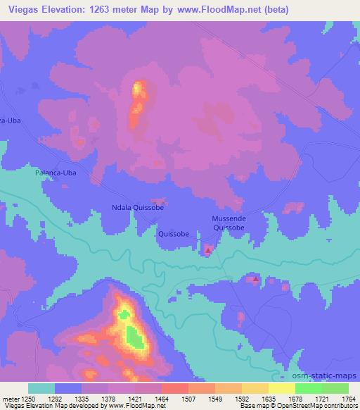 Viegas,Angola Elevation Map