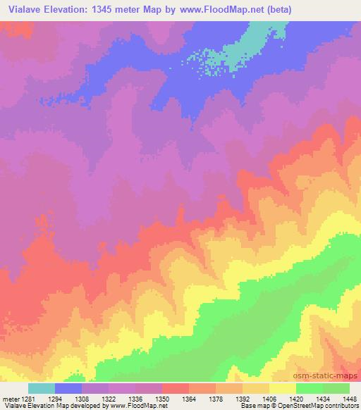 Vialave,Angola Elevation Map