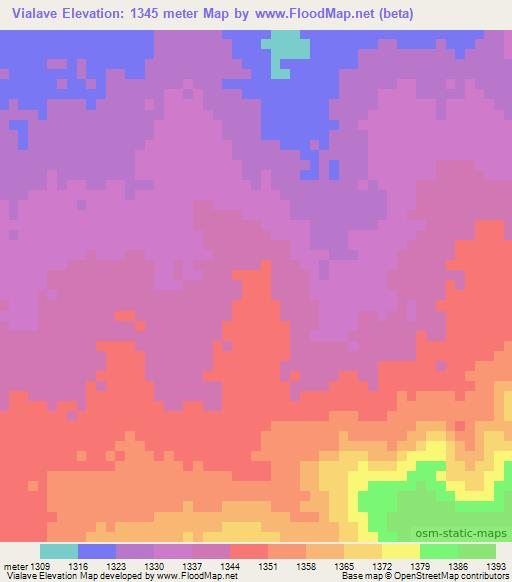 Vialave,Angola Elevation Map
