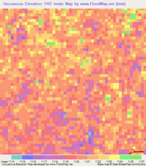 Uncuancua,Angola Elevation Map