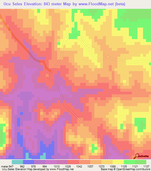 Ucu Seles,Angola Elevation Map