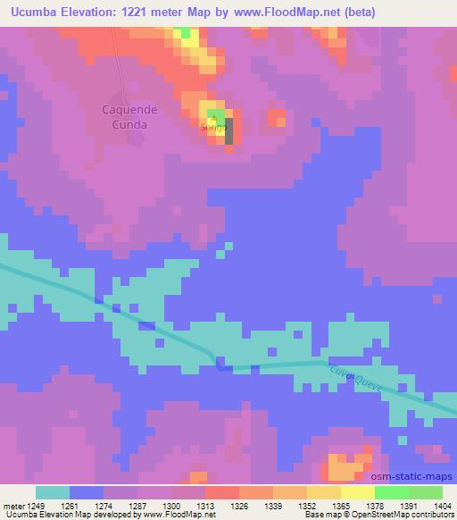 Ucumba,Angola Elevation Map