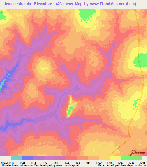 Ucuatechirembo,Angola Elevation Map